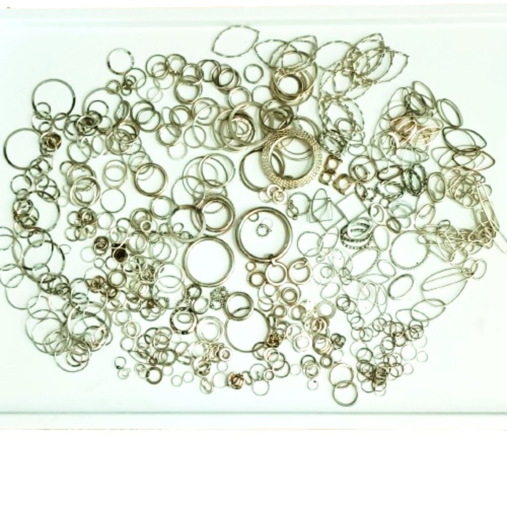 500+ Assorted Bulk Connector Findings Silver Tone Jewelry & Christmas Crafting